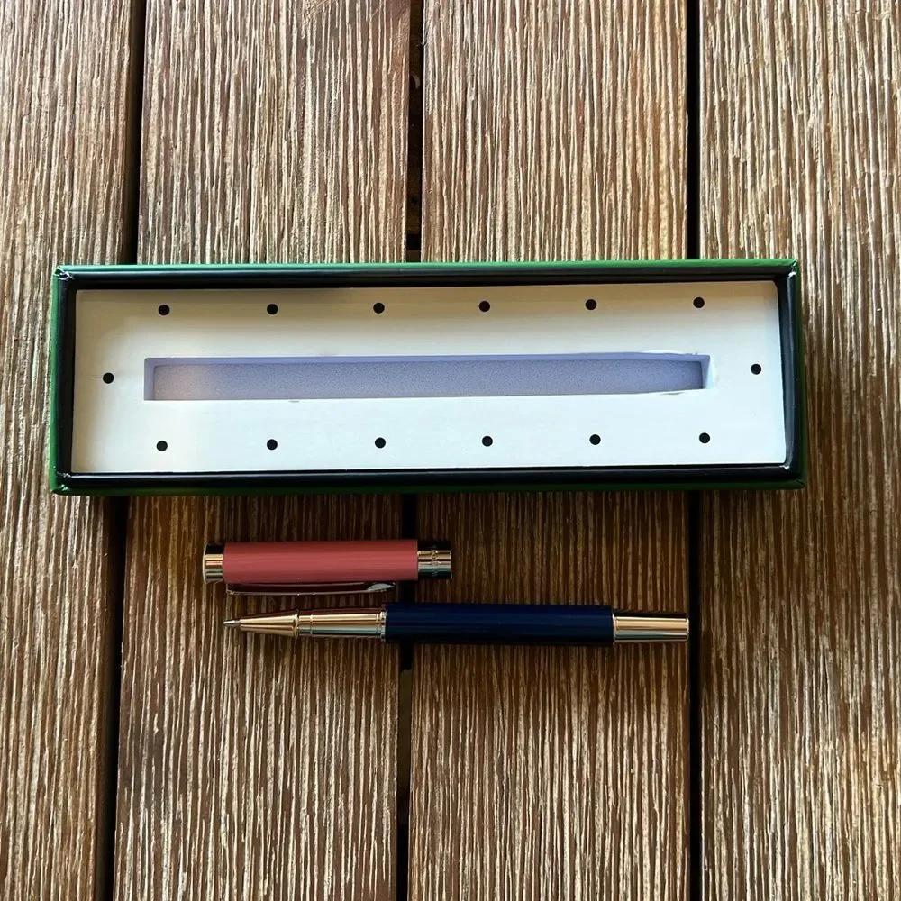 Kate Spade Limited Edition Pink & Navy Blue Colorblock Ballpoint Pen